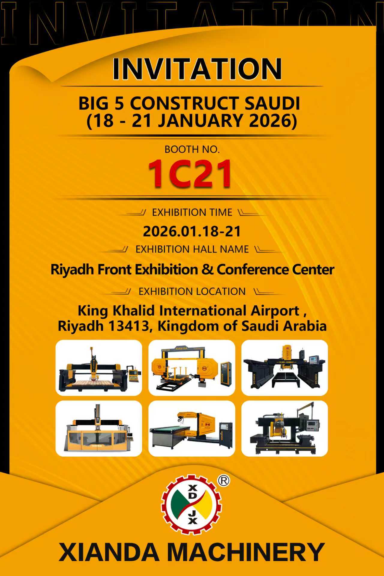 XIANDA MACHINERY Invites You to Witness the Latest Innovations at BIG 5 CONSTRUCT SAUDI 2026 XIANDA MACHINERY Invites You to Witness the Latest Innovations at BIG 5 CONSTRUCT SAUDI 2026